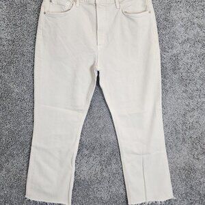 Citizens Of Humanity Isola Cropped Boot Jean Womens 31 Almondette Raw Fray Ankle